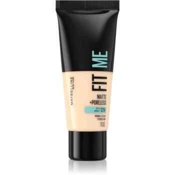 Maybelline Fit Me! Matte+Poreless machiaj mat pentru piele normală și grasă culoare 100 Warm Ivory 30 ml