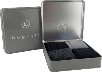 Bugatti 4 PACK - șosete pentru bărbați 6359X-610 black 39-42