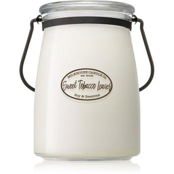 Milkhouse Candle Co. Creamery Sweet Tobacco Leaves lumânare parfumată  Butter Jar 624 g