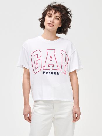 GAP Logo Prague Tricou Alb