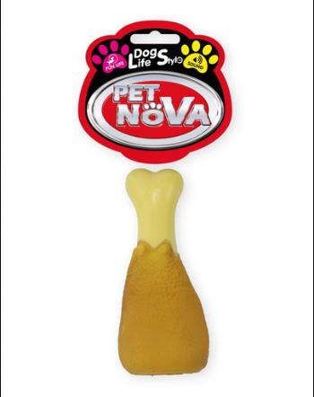 PET NOVA DOG LIFE STYLE Jucarie din cauciuc pentru caini, copan de gaina 13cm