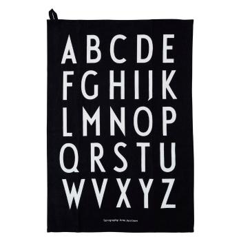 Prosop din bumbac Design Letters Alphabet, 40 x 60 cm, negru