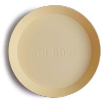 Mushie Round Dinnerware Plates farfurie Pale Daffodil 2 buc