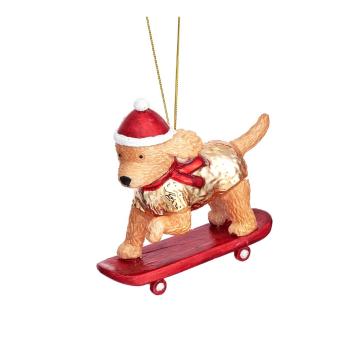 Ornament de Crăciun din sticlă Skateboarding Cockapoo – Sass & Belle