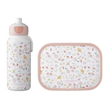 Cutie de gustări pentru copii cu sticlă Flowers & butterflies – Mepal