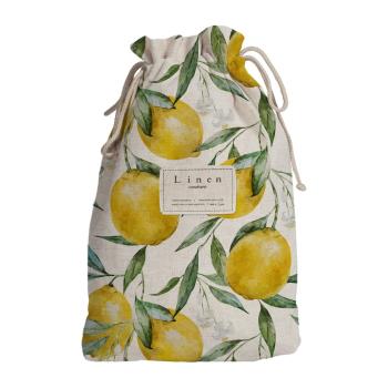 Sac textil de călătorie Linen Couture Blue Lemons, lungime 44 cm
