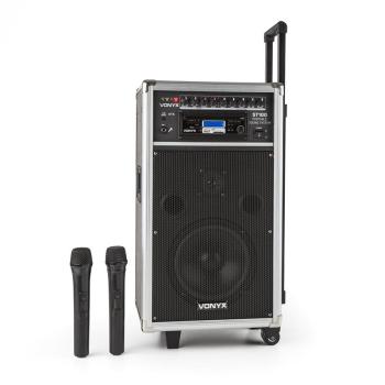 Vonyx ST-100 MK2, sistem audio portabil PA, Bluetooth, CD, USB, SD, MP3, acumulator, UHF