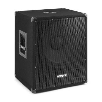 Vonyx SMWBA15, subwoofer activ 15", conector de flanșă, 600 W max., MP3, BT