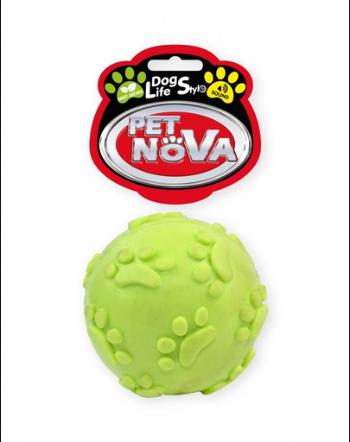 PET NOVA DOG LIFE STYLE Minge cu sunet pentru caini, galben, aroma de menta, 6cm