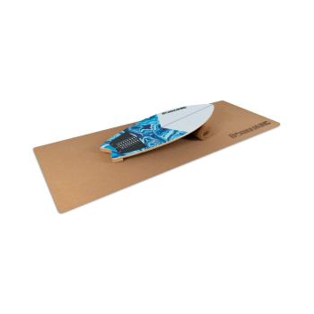 BoarderKING Indoorboard Wave, placă pentru echilibru, covor, cilindru, lemn / plută