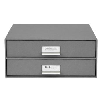 Organizator cu 2 sertare pentru documente Bigso Box of Sweden Birger, 33 x 22,5 cm, gri închis