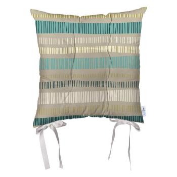 Pernă din microfibră pentru scaun Mike & Co. NEW YORK Jungle Stripes, 43 x 43 cm, bej-albastru