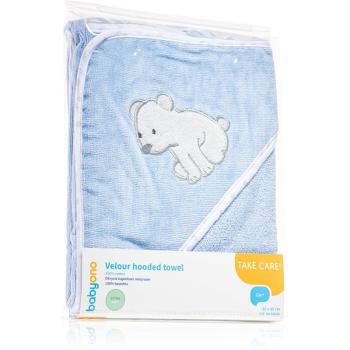 BabyOno Towel Velour prosop de baie cu glugă pentru nou-nascuti si copii Blue 85x85 cm