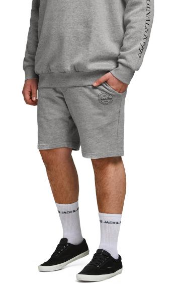 Jack&Jones PLUS Pantaloni scurți pentru bărbați JJI SHARK JJSWEATSHORTS AT PS 12187092 Light Grey Melange 46