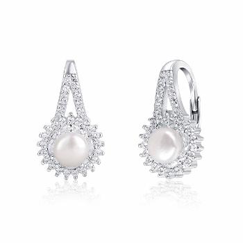 JwL Luxury Pearls Cercei din argint strălucitori, cu perle și zirconiu JL0604