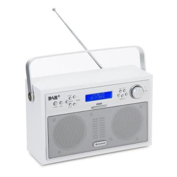 Auna Akkord, alb, radio digital, portabil, DAB + / FM PLL, radio, ceas cu alarmă, LED-uri