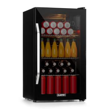 Klarstein Beersafe XXL Onyx, frigider, E, LED, 3 grătare metalice, ușă din sticlă, onyx