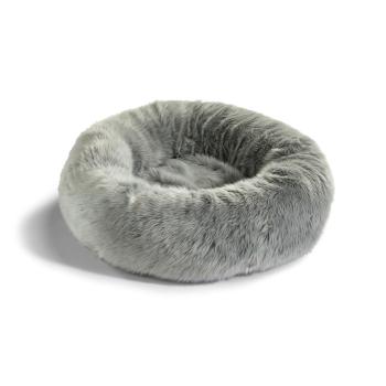 Pat  gri pentru animale de companie din blană artificială ø 50 cm Lana Pebble/Heather Grey – MiaCara