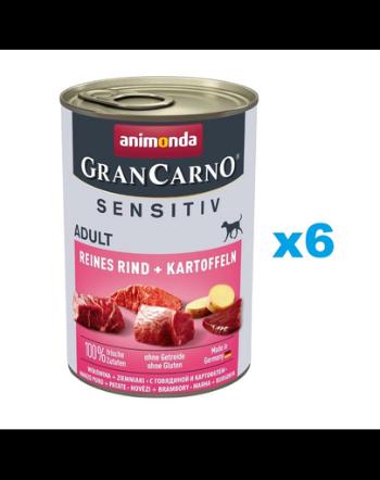 ANIMONDA Grancarno Sensitive Hrana umeda cu vita si cartofi pentru caini sensibili 6x400 g