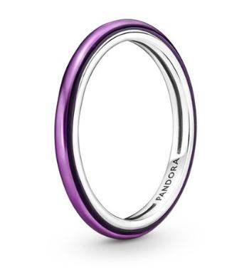 Pandora Inel minimalist din argint cu email violet 199655C01 52 mm