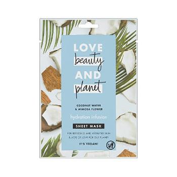 Love Beauty and Planet Mască de față hidratantă textilă cu apă de nucă de cocos și flori de mimoză  (Hydration Infusion Sheet Mask) 1 buc