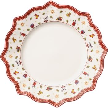 Farfurie din porțelan cu model de Crăciun Toy's Delight Villeroy&Boch, ø 29 cm, alb - roșu