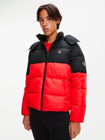 Calvin Klein Jeans Colorblock Hooded Puffer Jachetă Roșu