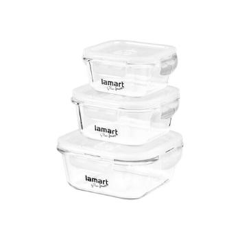 Set recipiente de sticlă Lamart LT6012 Air,  3 buc.