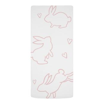 Cearceaf elastic de pătuț pentru copii din bumbac satinat 120x60 cm Sweet Bunnies - Butter Kings