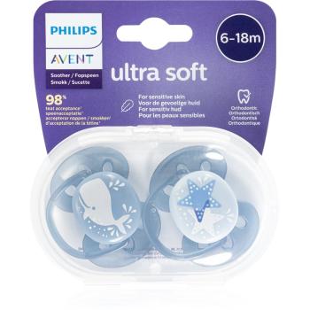 Philips Avent Soother Ultra Soft 6 - 18 m suzetă Boy Whale 2 buc