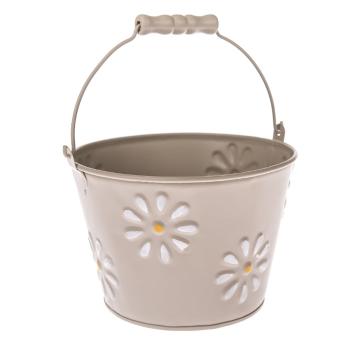 Ghiveci din metal Dakls Daisy, ø 16,5 cm, bej