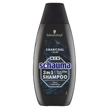 Schauma Șampon pentru bărbați 3în1 Charocal + Clay (Hair Body Face Shampoo) 400 ml