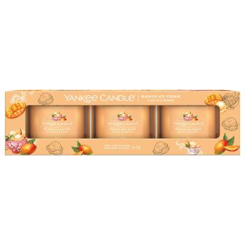 Yankee Candle Set de lumânări votive în sticlă Mango Ice Cream 3 x 37 g