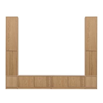 Set TV în culoare naturală cu aspect de lemn de stejar 300x243 cm Modulair – vtwonen