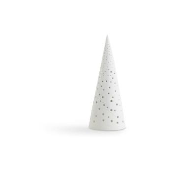 Sfeșnic din porțelan chinezesc pentru Crăciun Kähler Design Nobili, înălțime 25,5 cm, alb