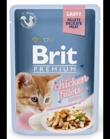 BRIT Premium Cat Fillets in Gravy Kitten 24x85 g hrana umeda de pui in supa pentru pisoi