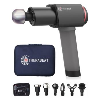 Therabeat Tofta Massager, pistol pentru masaj, mâner din neopren, 1300 - 3300 rpm, 6 nivele, 6 extensii