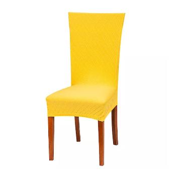 Husa pentru scaun in carouri - galben - Mărimea perna 38x38 cm, spatar inaltim