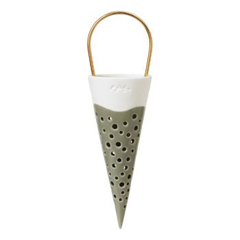 Decorațiune suspendată din ceramică Kähler Design Cone, înălțime 18 cm, verde