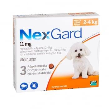 NEXGARD, comprimate masticabile antiparazitare, câini 2-4kg, 3 comprimate