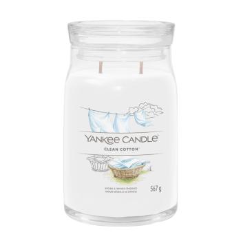 Yankee Candle Lumânare aromatică Signature sticlă mare Clean Cotton 567 g