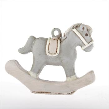 Set 3 decorațiuni de agățat de Crăciun Dakls Rocking Horse, gri