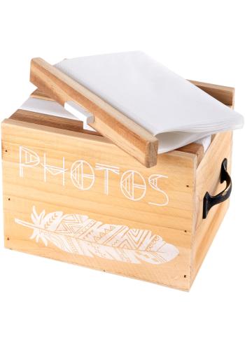 Cutie de păstrat fotografii, din lemn