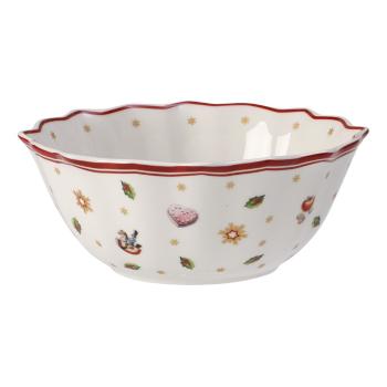 Bol din porțelan cu model de Crăciun Toy's Delight Villeroy&Boch, ø 14,8 cm, alb - roșu