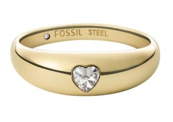 Fossil Inel atemporal placat cu aur, cu inimioară Valentine JF03938710 53 mm