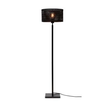 Lampadar negru cu abajur din bambus (înălțime 128 cm) Java – Good&Mojo