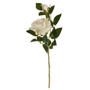 Floare artificială Trandafir japonez alb, 47 cm