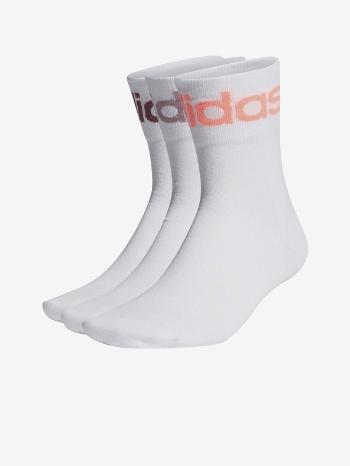 adidas Originals Set de 3 perechi de șosete Alb