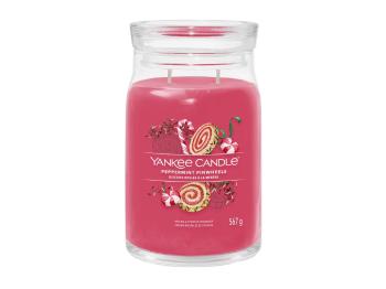 Yankee Candle Lumânare aromatica Signature sticla mare Peppermint Pinwheels 567 g