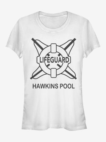 ZOOT.Fan Netflix Lifeguard Hawkins Pool Stranger Things Tricou Alb